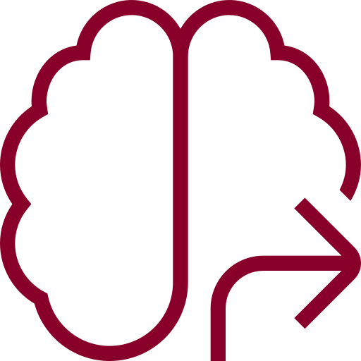 Brain making decision icon