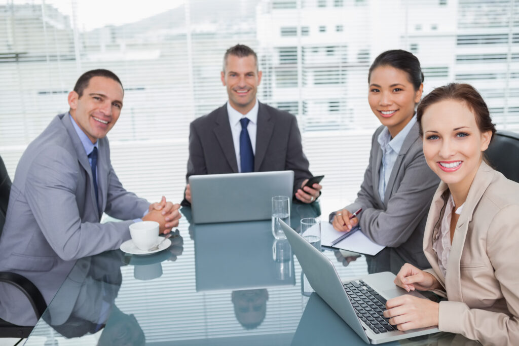 Happy business people interviewers